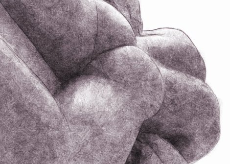 jolies fesses d'homme allongé - dessin numérique au crayon
