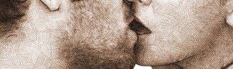 couple kissing - digital pencil drawing
